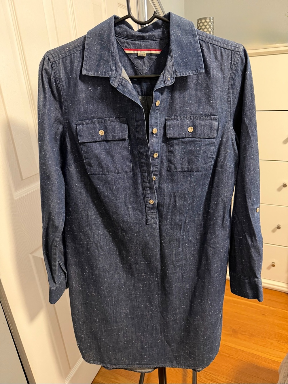 Tommy Hilfiger Dark Blue Long Sleeve Denim Shirt Dress